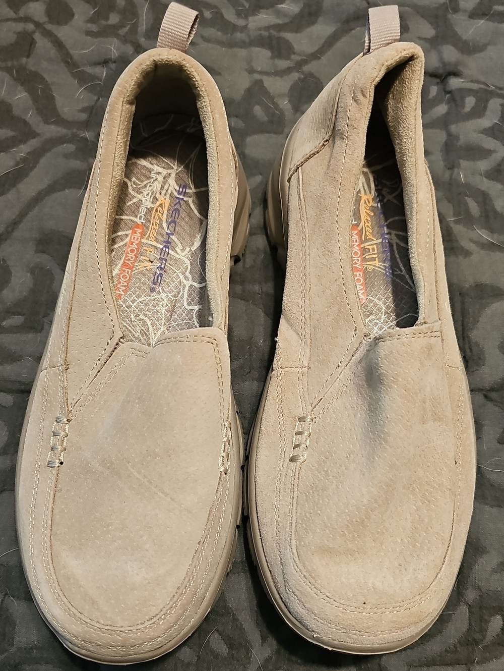 Skechers Taupe Slip-On Flats